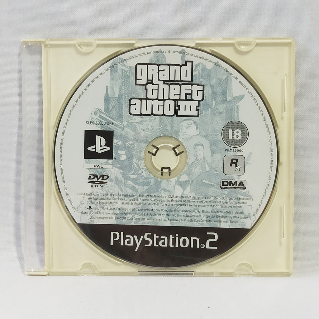 CD ONLY - GTA 3 Grand Theft Auto III PS2 Playstation 2 Video Game ...