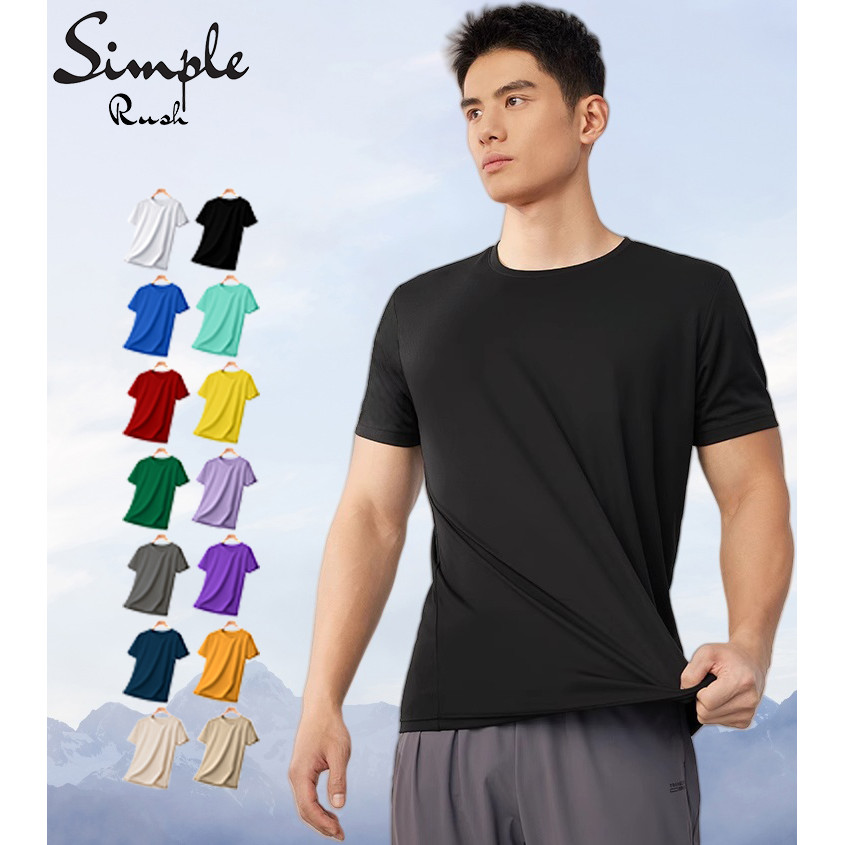 Simple active dry t shirt black breathable quick drying tshirt for men ...