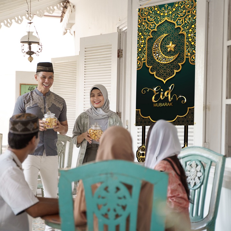 Eid Mubarak Decor Banner 2025 Kareem Ramadan Decoration for Home