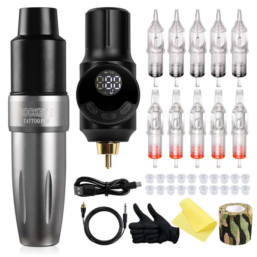 Professional Tattoo Machine Kit Rocket2 Tattoo Pen Set Wireless Tattoo ...