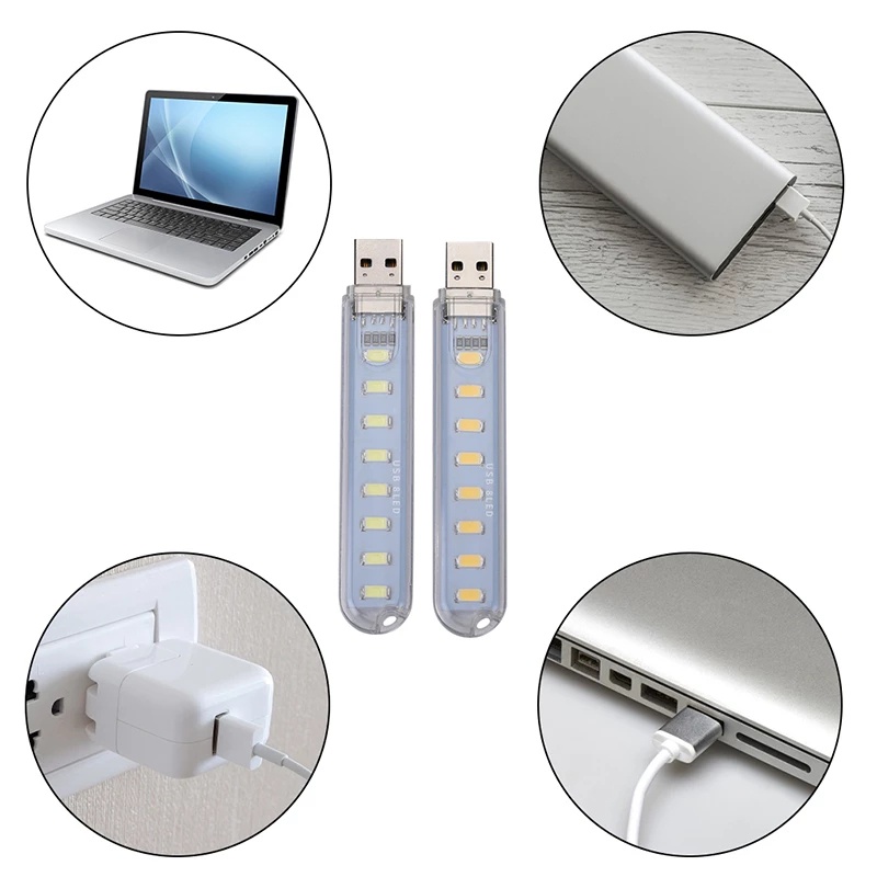 3/8/24 LED USB Light Portable Table Reading Desk Lamp Super Bright ...