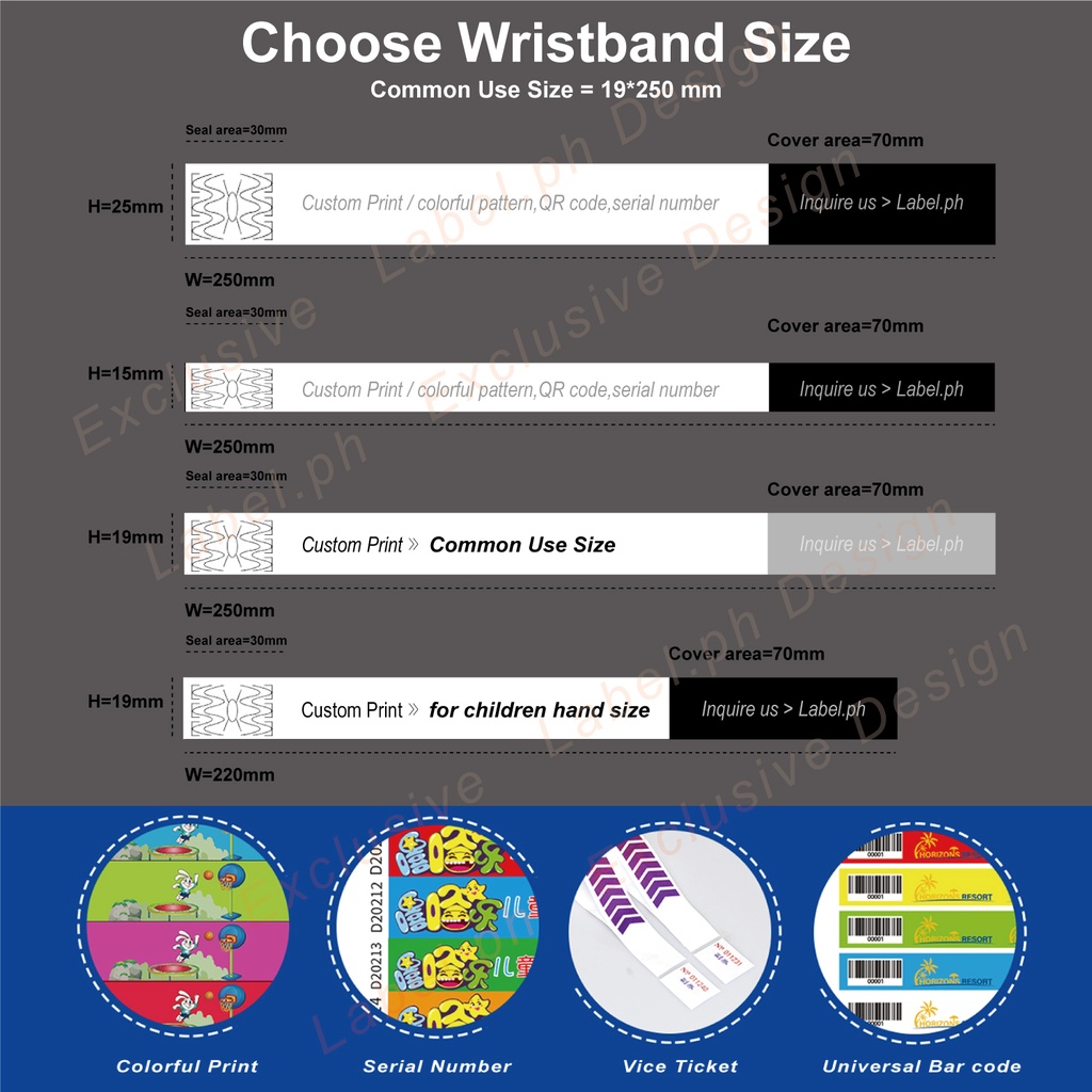 100pcs bracelet waterproof wristband tyvek hand sticker paper concert ...