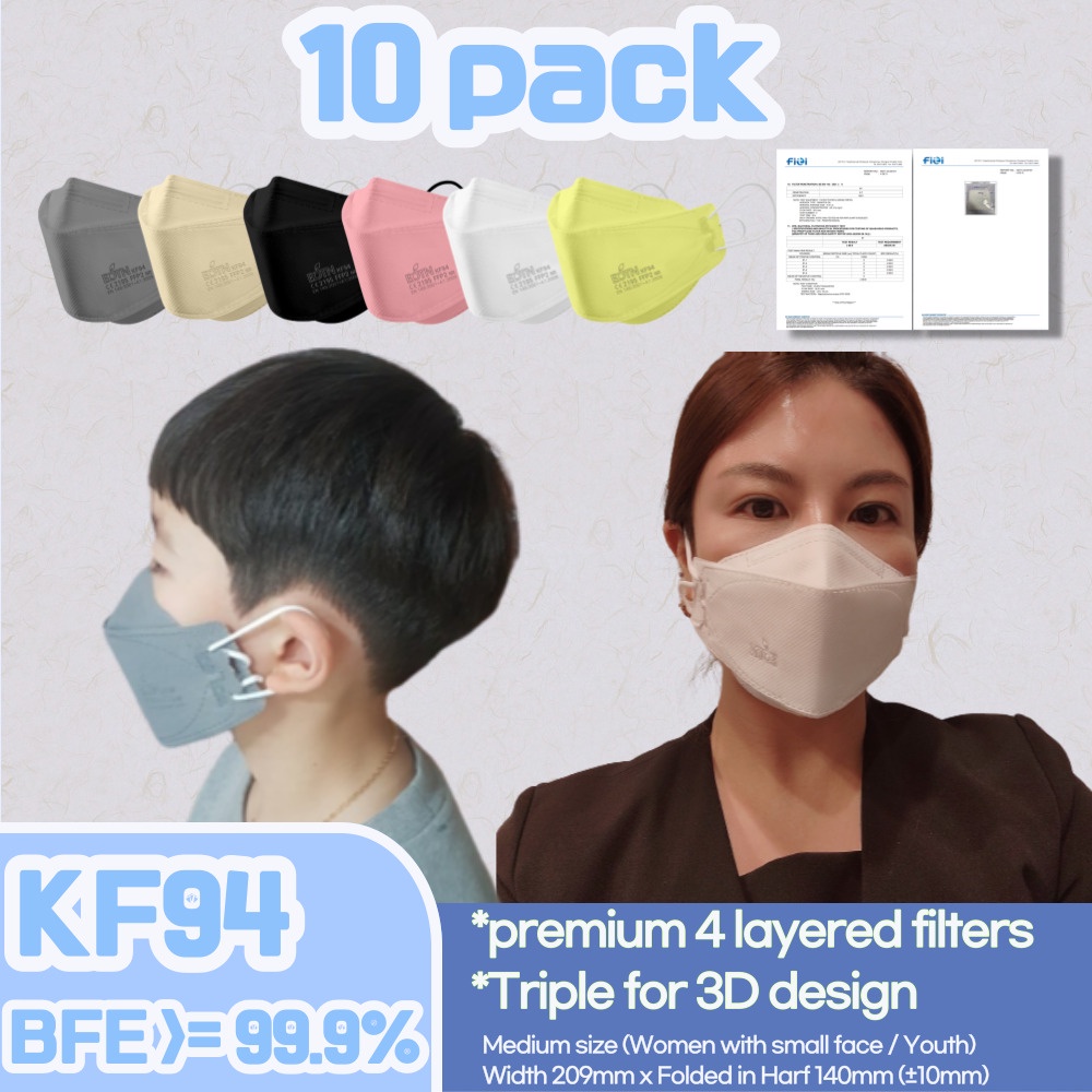 BOTN KF94 mask Disposable mask Medium size Earloops Adjustable White ...