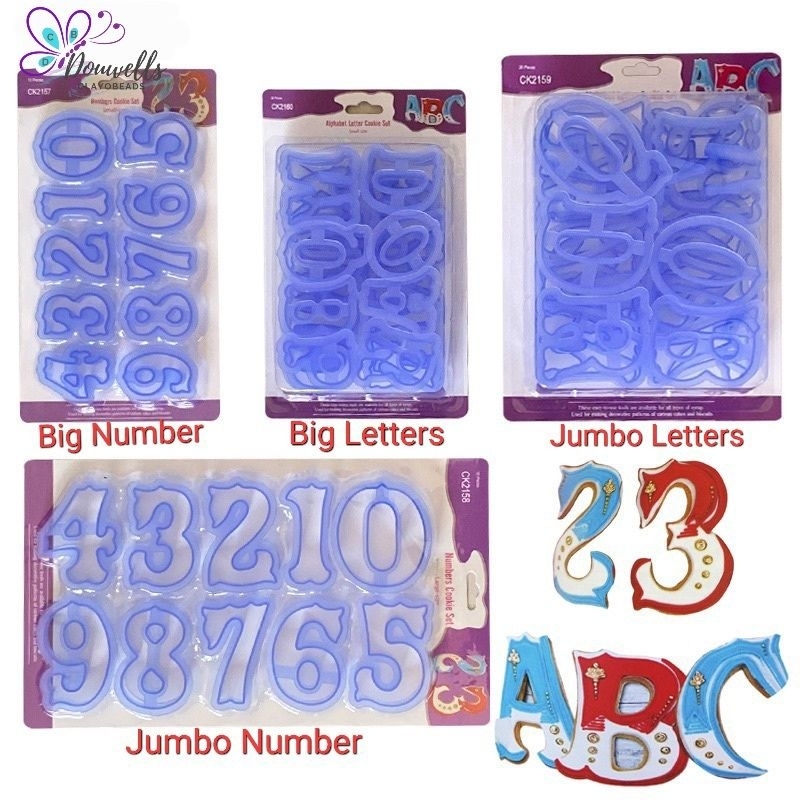 Big Alphabet Cutter Number Cookie Cutter Bento Letter Cutter Clay ...