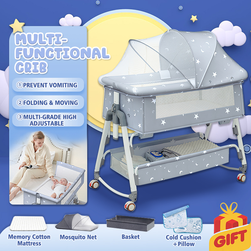 Baby cot Multifunctional Liftable Mobile With Mosquito Net Crib Baby