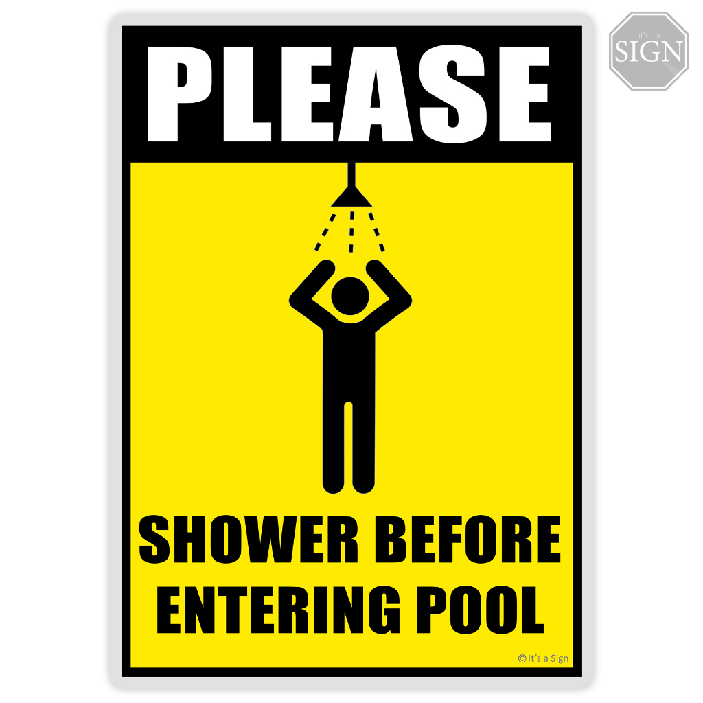 Shower Before Entering Pool Sign Laminated Signage A4 Size Shopee Singapore