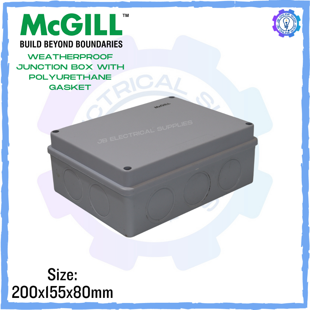 Mcgill Weatherproof Junction Box with Polyurethane Gasket 200mm x 155mm ...