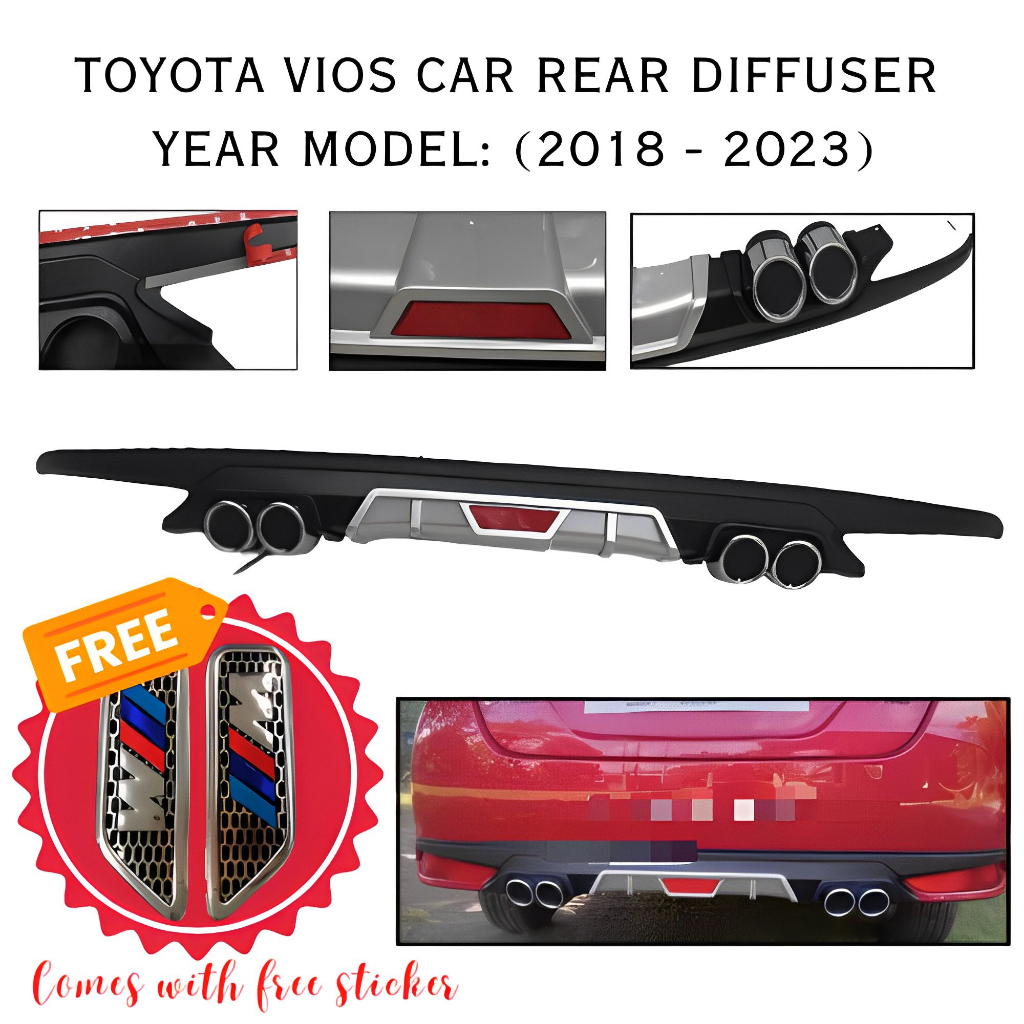 For Toyota Corolla Car Rear Bumper Diffuser Lip Splitter Spoiler 6