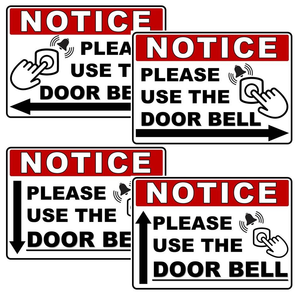 DOORBELL/NOTICE SIGNS - Laminated Signage - A4 Size high quality print ...