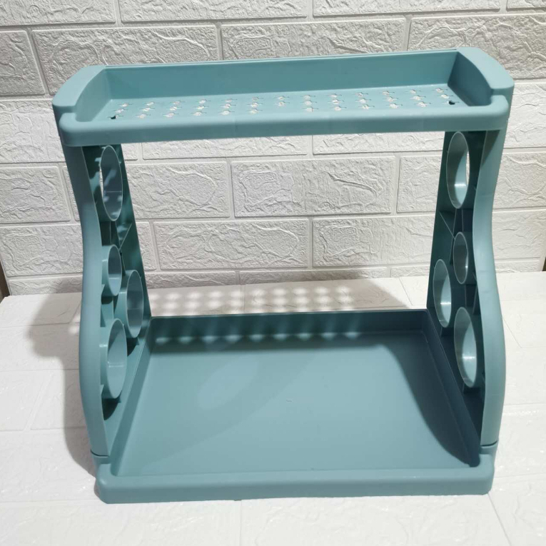 Double Layer Kitchen Rack Organizer Shelf Seasoning 2 layer Floor ...