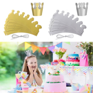 Paper Crown Hats Birthday Party Prince Princess Hat King Crowns 10pcs