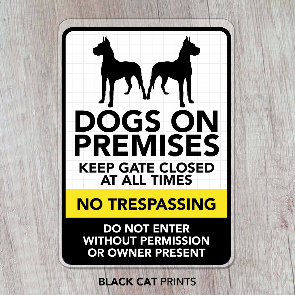 FKNSGR Lot De 2 Panneaux « No Trespassing, Dog On Premises » - 30,5 X