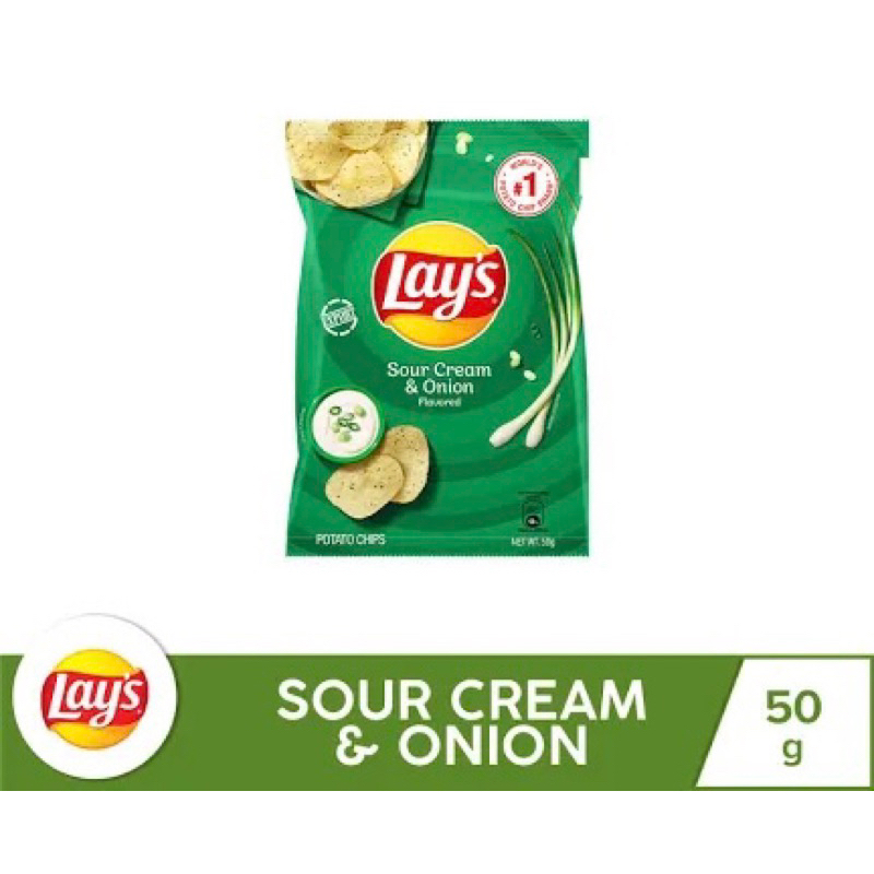 Lays Sour Cream & Onion Chips 50g Shopee Singapore