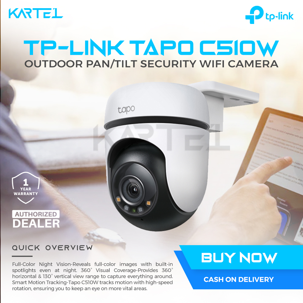 TP-Link Tapo C510W 2K Outdoor Security Camera - Pan/Tilt, WiFi, IP65, Motion Tracking