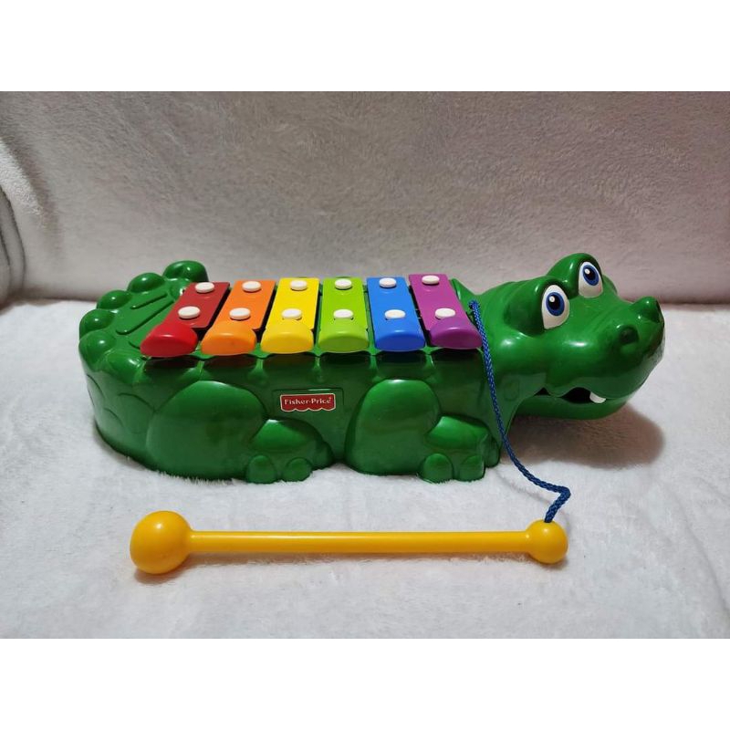 Fisher-Price Crocodile Xylophone - Jouet Musical En Bois Pour Enfant, éveil Et Motricité, Dès 12 Mois, Instrument Bruit