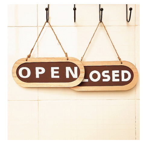 Wooden Commercial Open Closed Sign Double sided open closed hanging ...