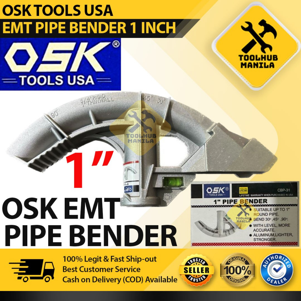 OSK Tools USA EMT Bender 1" WITH LEVEL Thin Wall EMT Conduit Pipe