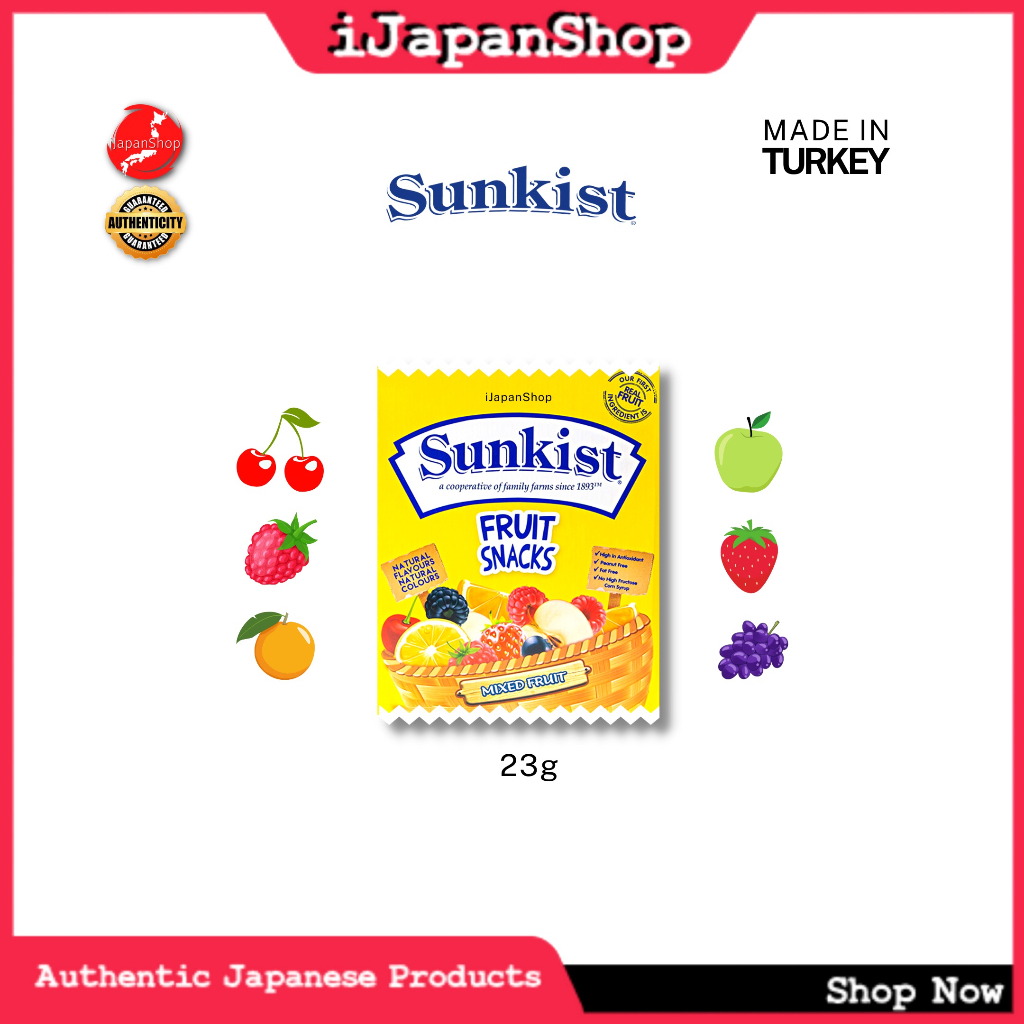 Sunkist Fruit Snacks Fruit Jelly Fruit Gummy Snacks Made with Pure