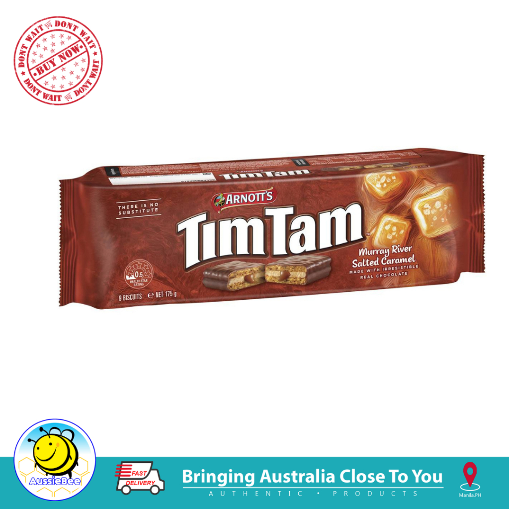 Arnott's Tim Tam Murray River Salted Caramel Chocolate Biscuits 175g(sep