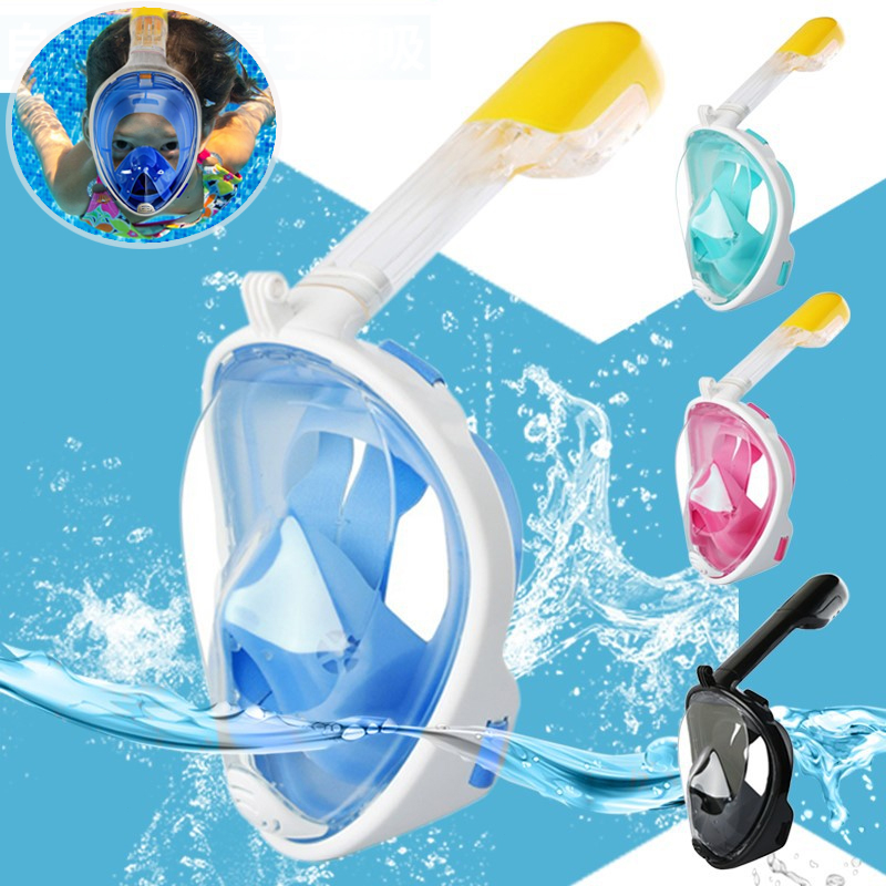 Full face snorkeling mask set anti-leakage easy breathing diving mask ...