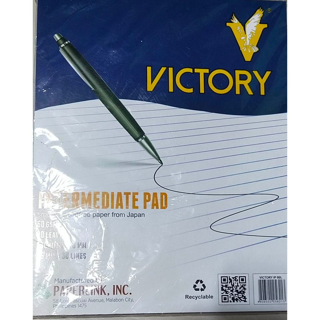 1 PAD ONLY Victory Intermediate Pad Paper , 60 gsm 80 leaves, SOLD PER