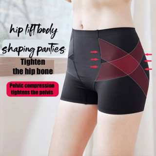 Cross Compression Abs Shaping Pants Body-sculpting Abdomen Panties  High-waist Hip-lifting Briefs Shaping Anti-glare Body Pants