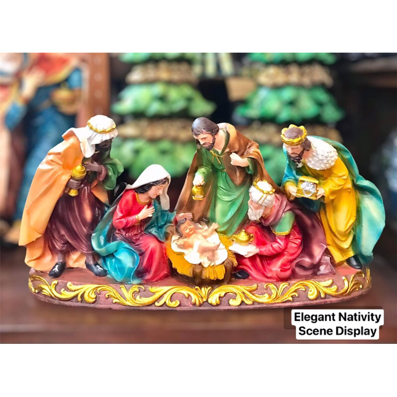 Elegant Nativity Scene Tabletop Christmas display (Matte finish ...