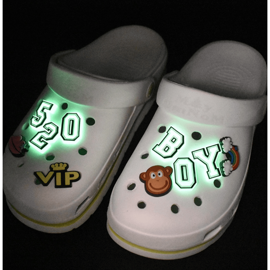 SB Jibitz for Crocs Glow In The Dark Alphabet Shoe Charm Luminous