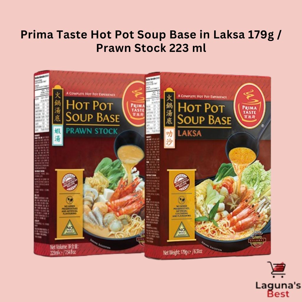 Prima Taste Hot Pot Soup Base in Laksa 179g / Prawn 223 ml Shopee