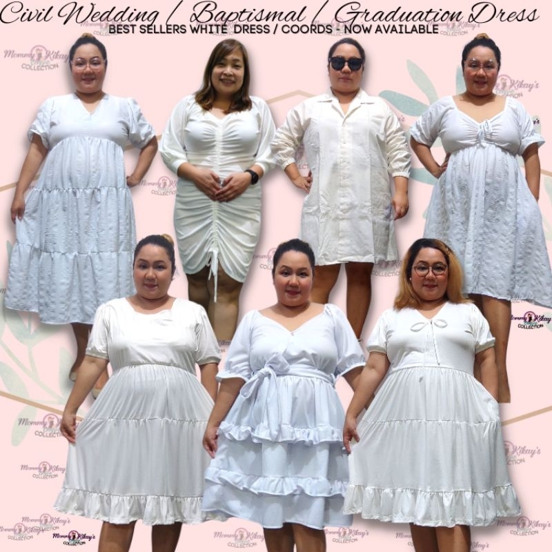 White dresses for plus clearance size women