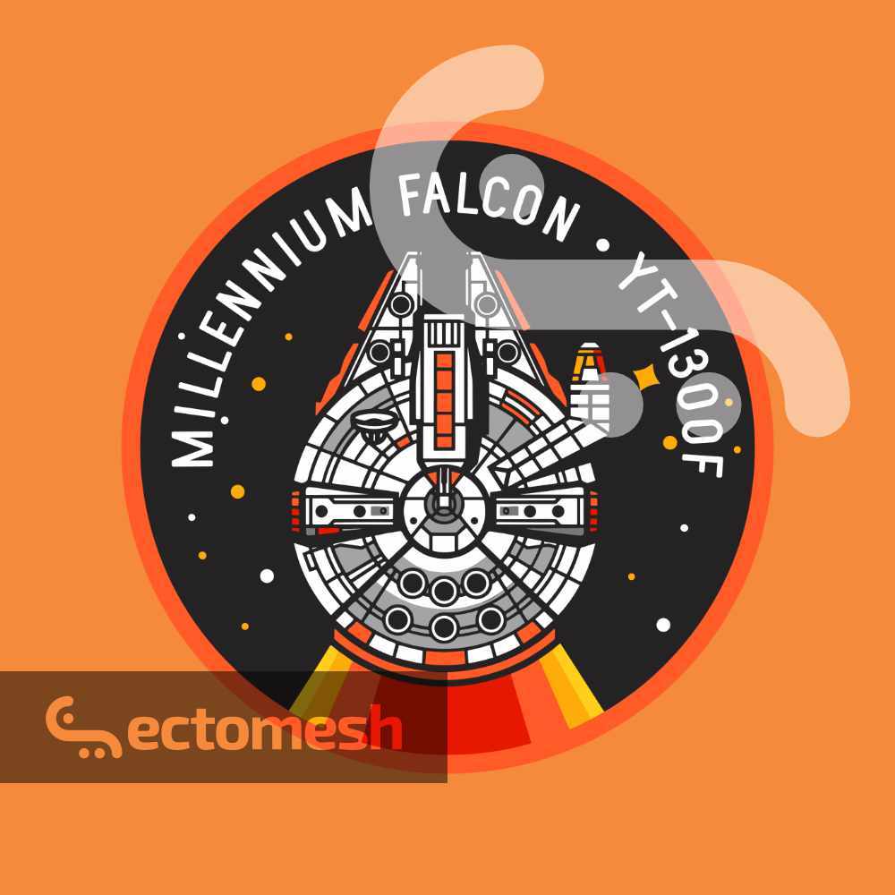 Star Wars Millennium Falcon - Retro Badge A - Vinyl Waterproof Sticker ...