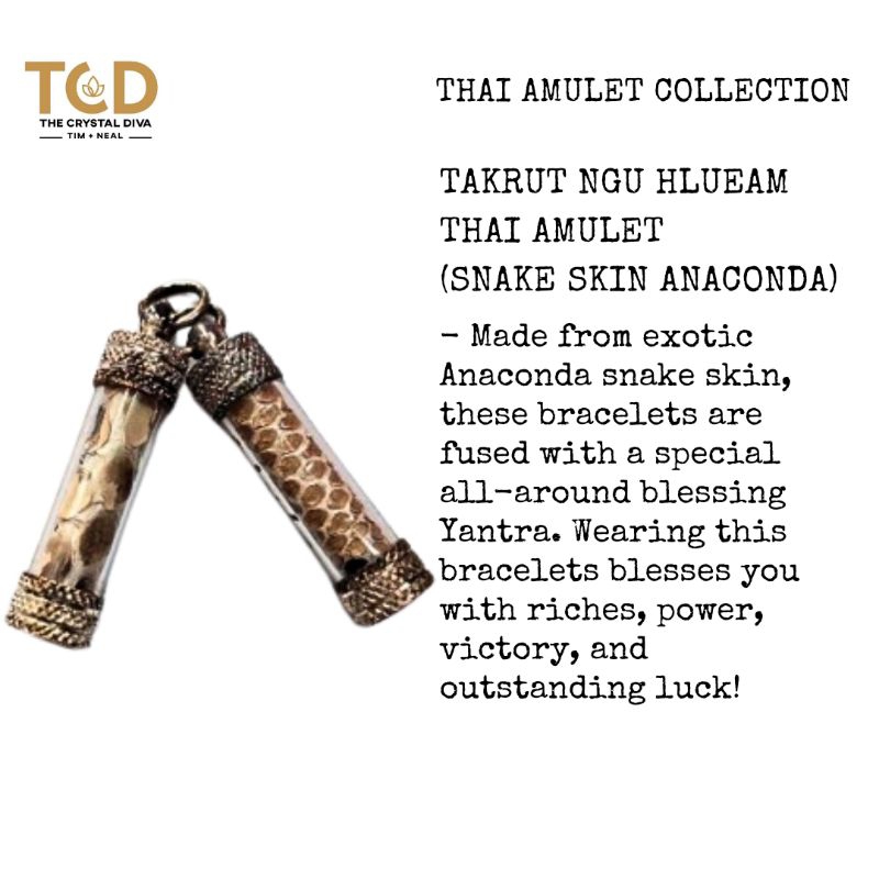 Takrut Ngu Hlueam Thai Amulet (Snake Skin Anaconda) | Shopee Singapore