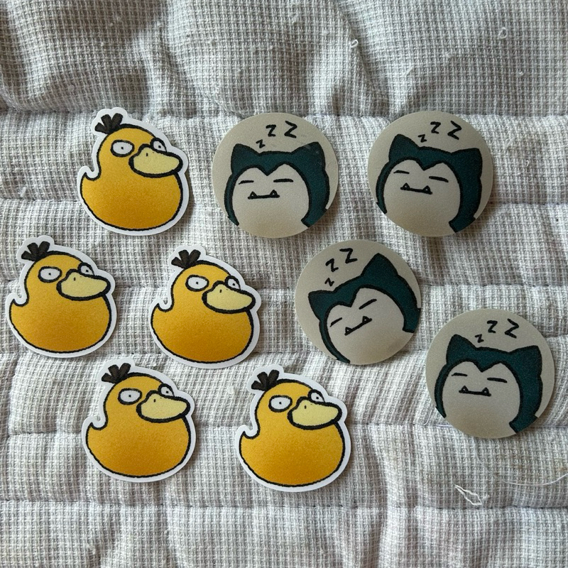 [Pokemon] Psyduck Rubber Duck Sticker and Snorlax Sleeping Sticker by ...