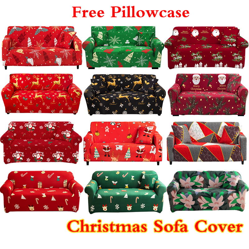 Christmas Style Sofa Cover 1/2/3/4 Seater For Regular/L Shape Sofa