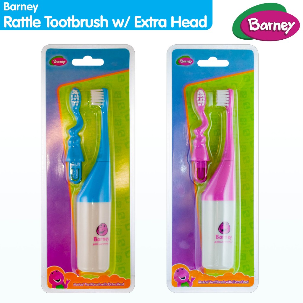 Barney Rattle Toothbrush with Extra Head | Shopee Singapore
