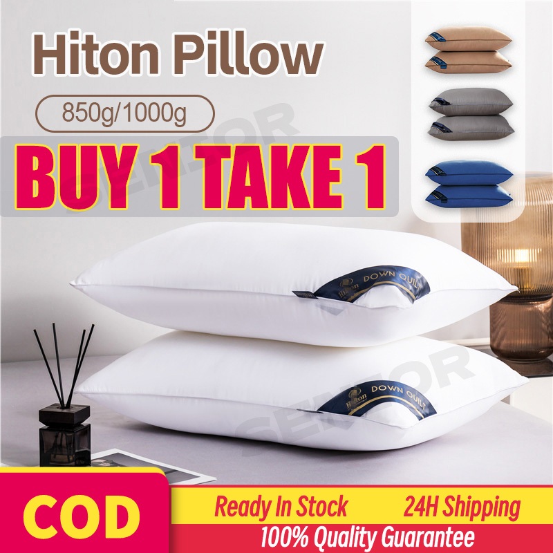Hilton Hotel Pillow Authentic Premium Fabric Pillow cervical Pillow for Adults Pillow Shopee