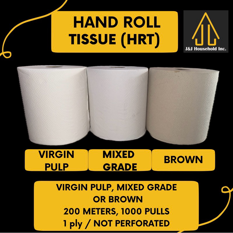 HAND ROLL TISSUE HRT — BROWN, MIXED GRADE, VIRGIN PULP 200mm 1000pulls ...