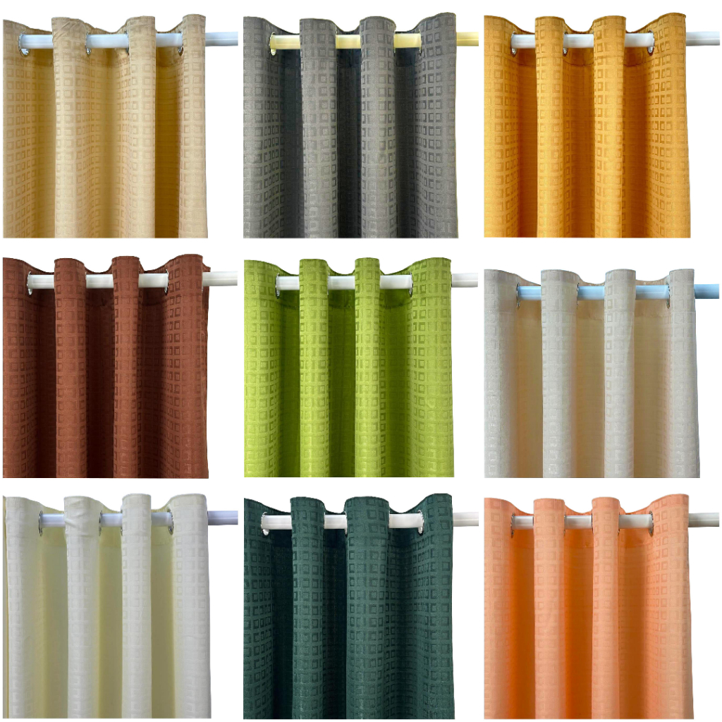 6feet ENCHANTRESS Square Pattern Grommet/Ring Curtain Perfect for ...