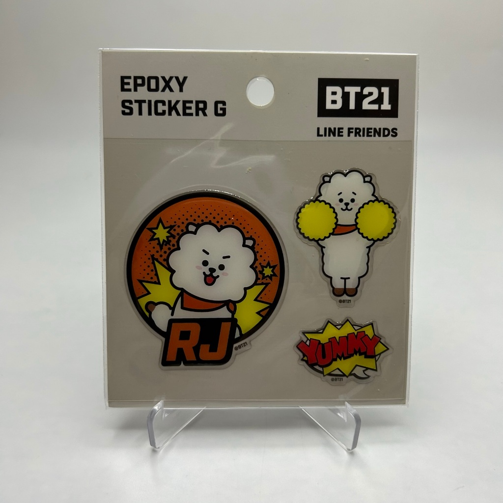 BT21 LINE FRIENDS Epoxy Sticker G by Monopoly - RJ - BTS | Shopee Singapore