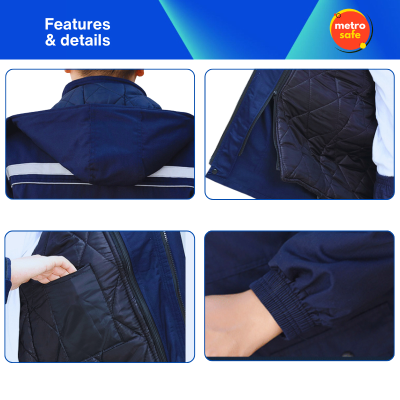 Heavy Duty Freezer Jacket for Cold Storage Employees with Reflectorized ...