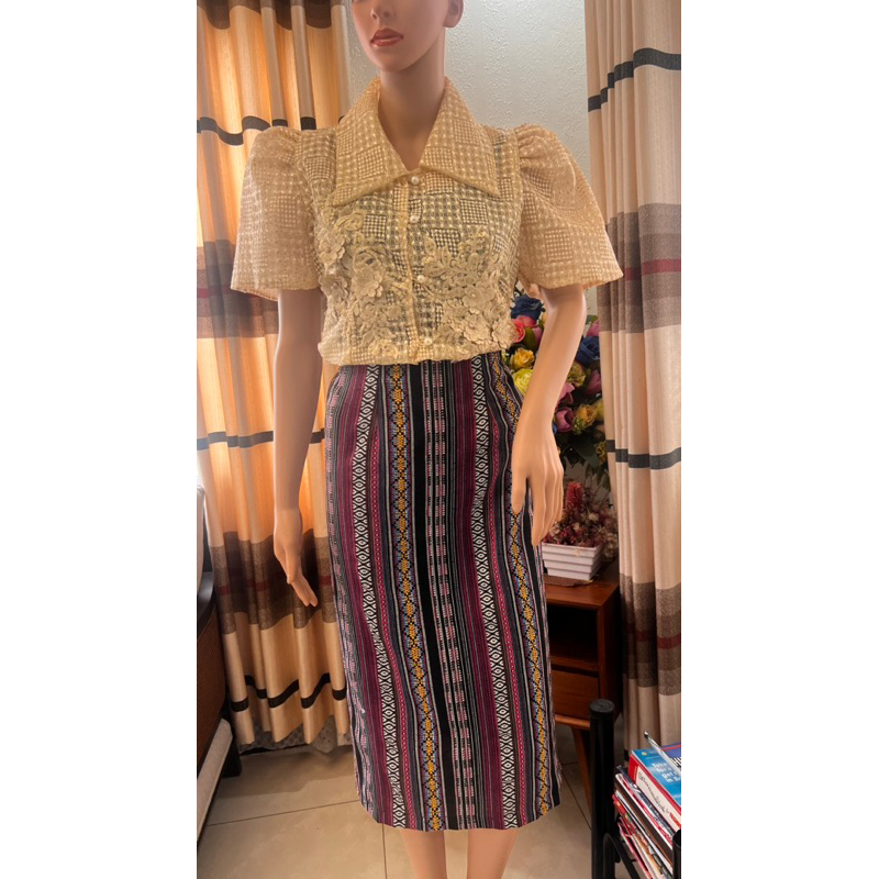 Modern Filipiniana Ethnic Straight Cut Skirt for all occasions | Shopee ...