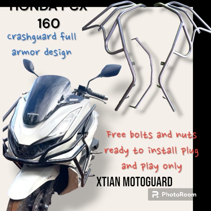 HONDA PCX 160- FULL ARMOR CRASH GUARD (POWDER COATED) | Shopee Singapore