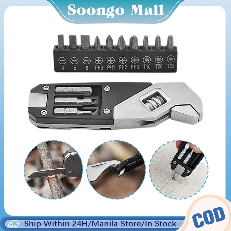 Stainless Steel Adjustable Wrench Folding Hex Wrench With Screwdriver ...