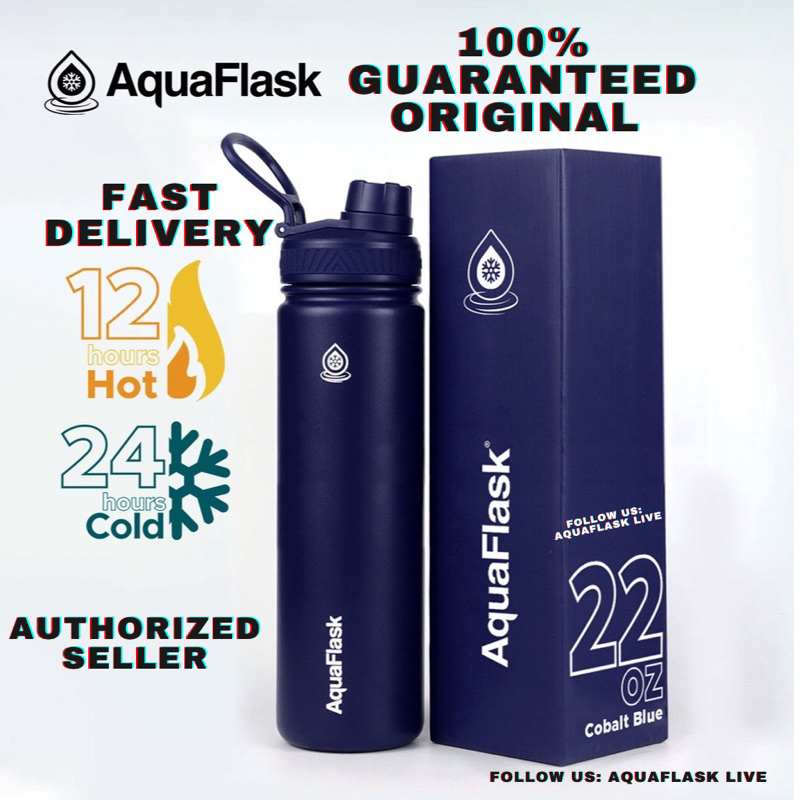 Aquaflask (22oz) Wide Mouth with Spout Lid Vacuum Insulated ...