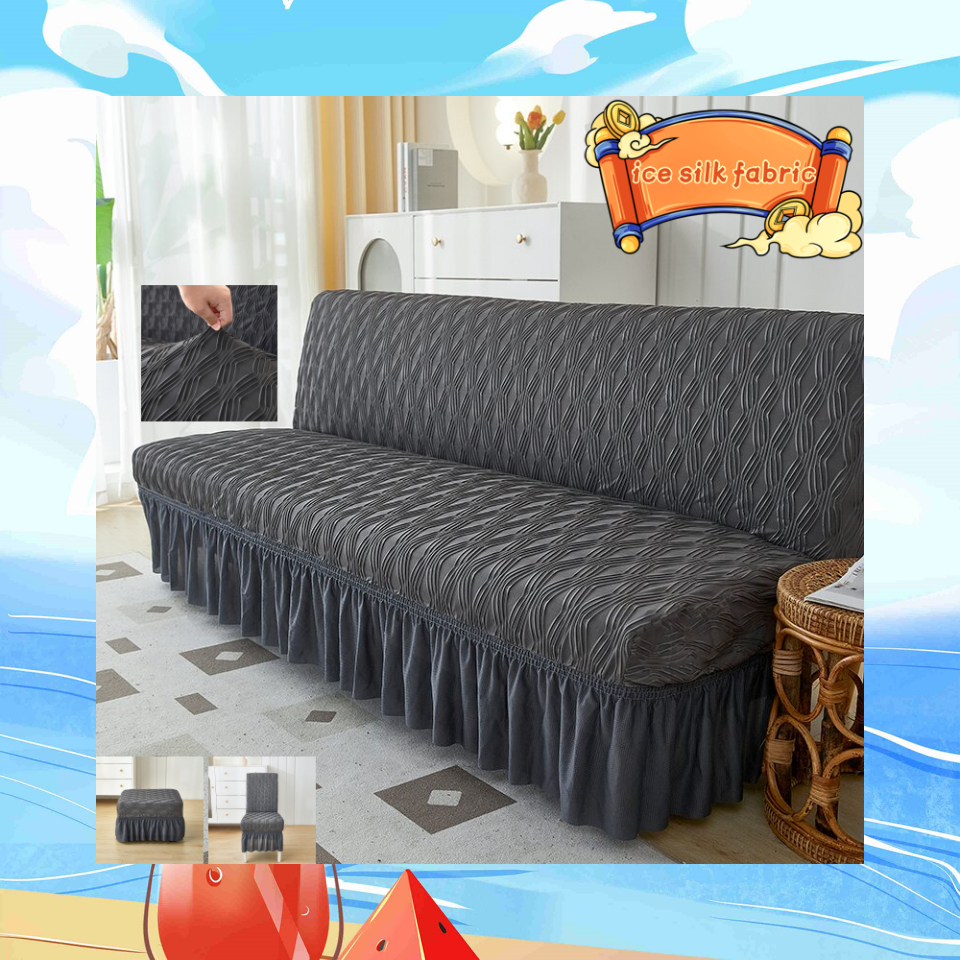 Printed Ice Silk Sofa Cover (Design 7) main image 0
