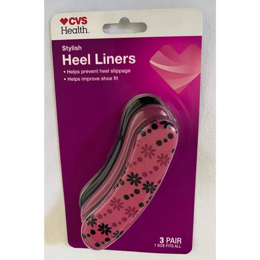 CVS Stylish Health Fashion Heel Liners 3 pairs 1 size fits all