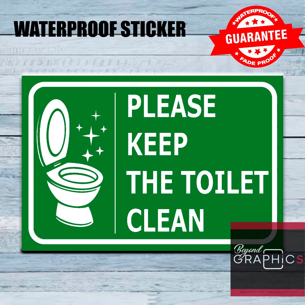 BG Keep Toilet Clean Sign Laminated PVC Sticker Metal Sheet (8 x 10 ...