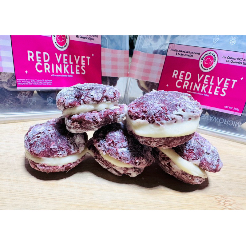RED VELVET CRINKLES with Cream Cheese Filling 10pcs (350g) Shopee