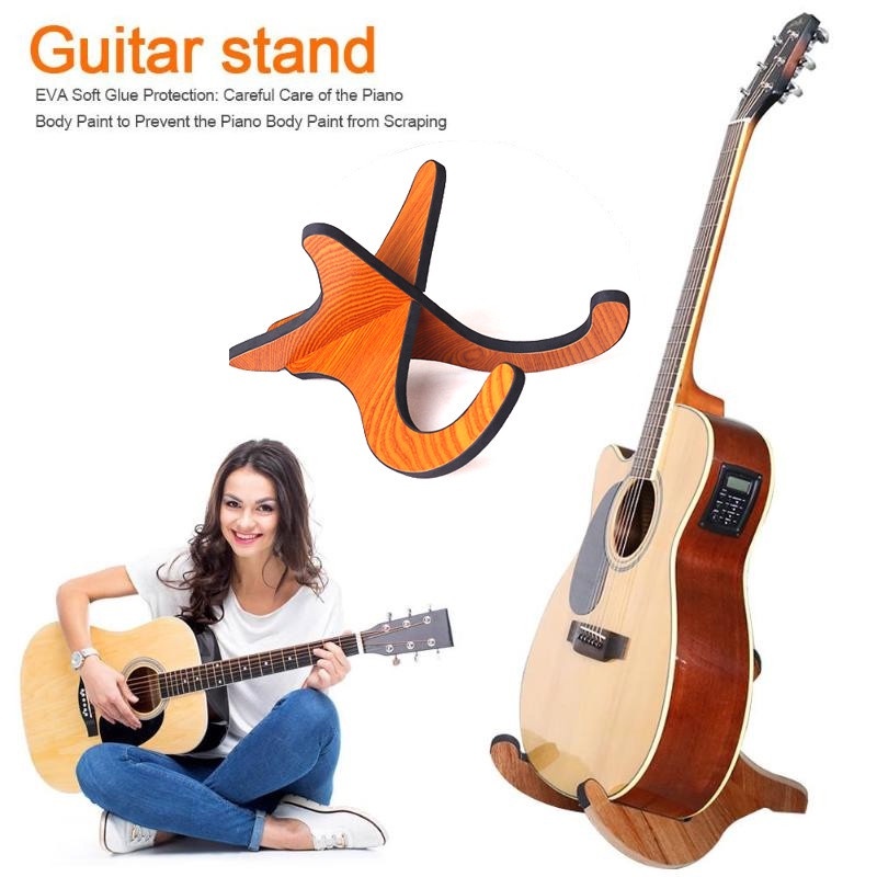 KAWES Wooden Foldable Holder Stand Collapsible Vertical ukulele Display ...