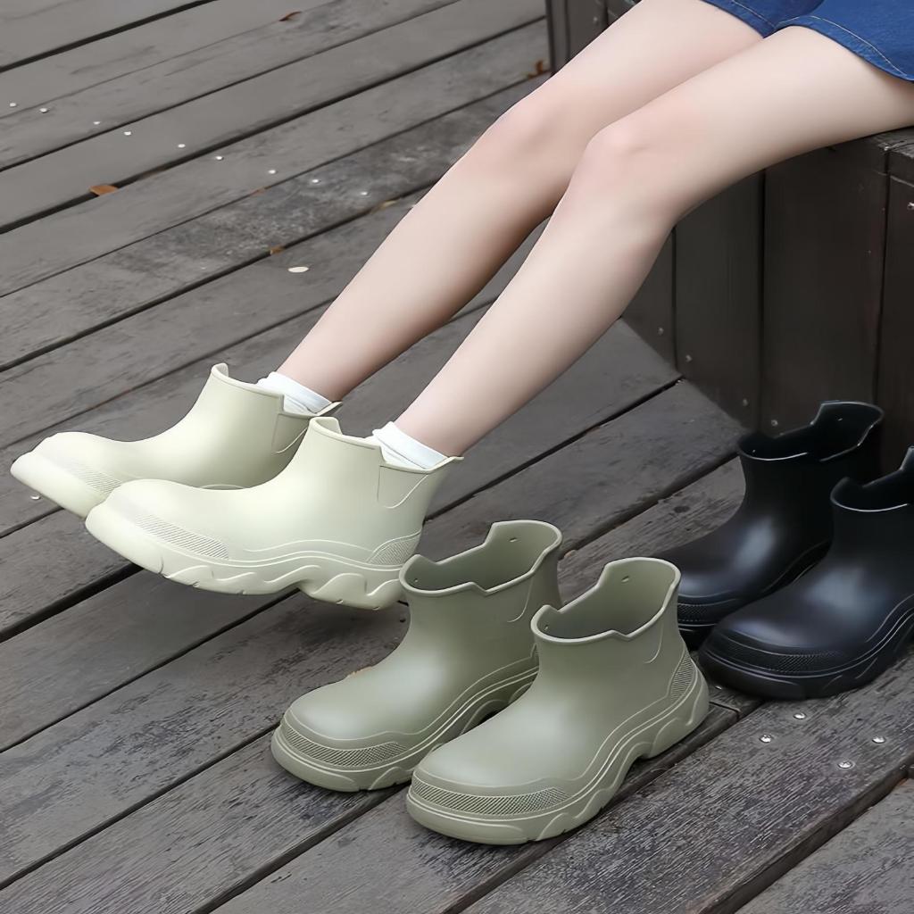 Women s EVA Solid Color Rain Boots Casual Slip On Platform Boots Women s Comfortable Anke Boots